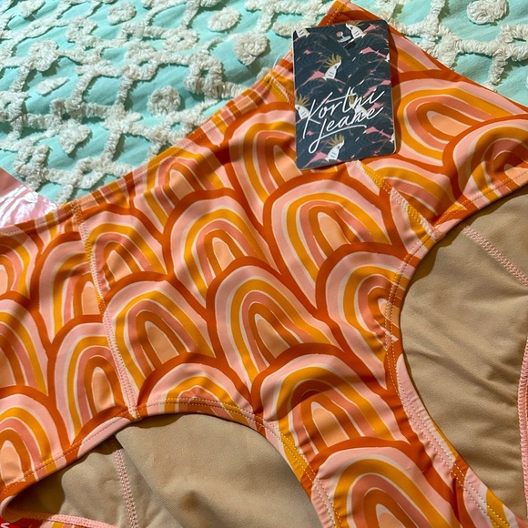 KORTNI JEANE High-Waisted “Rainbow” Swim Bottoms Sz S - NWT - Picture 3 of 6